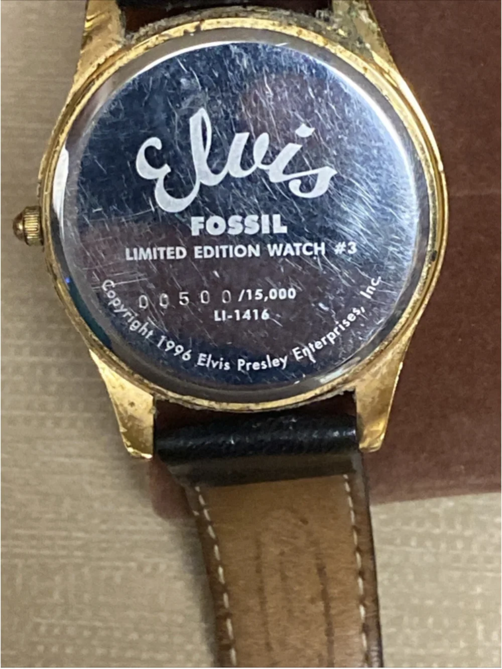 1996 Elvis Limited Edition Collectible Fossil Watch #500/15000 Ll -1416